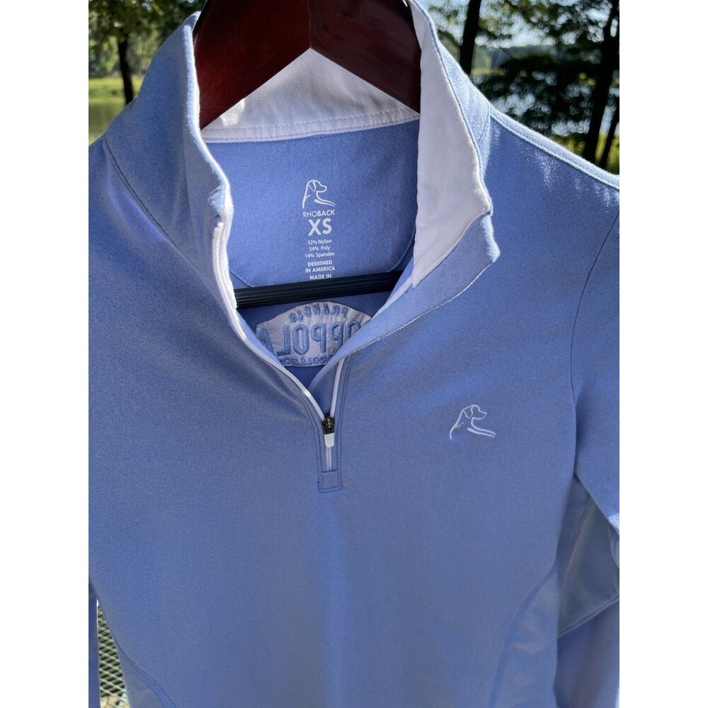 Rhoback Q-Zip Pullover Blue Shirt Francis Coppola Diamond Collection Ladies XS
